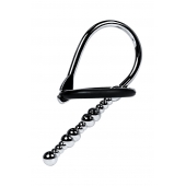 Серебристый уретральный плаг-бусины TOYFA Metal с мягким фиксириющим кольцом - ToyFa - купить с доставкой в Набережных Челнах