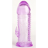 Фиолетовая гелевая насадка с шипами - 13 см. - Toyfa Basic - в Набережных Челнах купить с доставкой