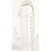 Гелевая прозрачная насадка с 2 отростками - 13 см. - Toyfa Basic - в Набережных Челнах купить с доставкой