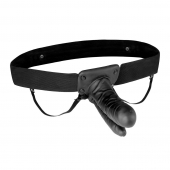 Полый страпон с двумя отростками и вибрацией Unisex Vibrating Hollow Strap-On Double Penetrating Dildo - 17,8 см. - Lux Fetish - купить с доставкой в Набережных Челнах