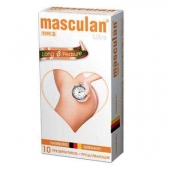 Розовые презервативы Masculan Ultra Long Pleasure с колечками, пупырышками и продлевающим эффектом - 10 шт. - Masculan - купить с доставкой в Набережных Челнах