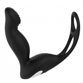 Черный вибромассажер простаты P-PLEASER W ERECTION ENHANCE - Dream Toys - в Набережных Челнах купить с доставкой