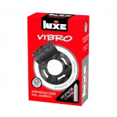 Чёрное эрекционное виброкольцо Luxe VIBRO  Африканский Эль Дьябло  + презерватив - Luxe - в Набережных Челнах купить с доставкой