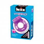 Фиолетовое эрекционное виброкольцо Luxe VIBRO  Бешеная гейша  + презерватив - Luxe - в Набережных Челнах купить с доставкой