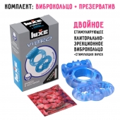 Голубое эрекционное виброкольцо Luxe VIBRO  Дьявол в доспехах  + презерватив - Luxe - в Набережных Челнах купить с доставкой