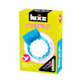 Голубое эрекционное виброкольцо Luxe VIBRO  Райская птица  + презерватив - Luxe - в Набережных Челнах купить с доставкой