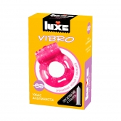 Розовое эрекционное виброкольцо Luxe VIBRO  Ужас Альпиниста  + презерватив - Luxe - в Набережных Челнах купить с доставкой