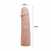Закрытая телесная насадка-фаллос - 17 см. - Sex Expert - в Набережных Челнах купить с доставкой
