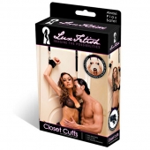 Черные фиксаторы с креплением к двери - Lux Fetish - купить с доставкой в Набережных Челнах