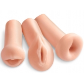 Комплект из 3 мастурбаторов All 3 Holes: вагина, анус, ротик - Pipedream - в Набережных Челнах купить с доставкой