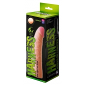 Телесная изогнутая насадка на Harness с коннектором GREEN LINE - 18 см. - LOVETOY (А-Полимер) - купить с доставкой в Набережных Челнах