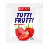 Пробник гель-смазки Tutti-frutti с земляничным вкусом - 4 гр. - Биоритм - купить с доставкой в Набережных Челнах