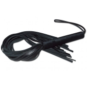 Чёрная кожаная плеть с жесткой ручкой - 63 см. - Sitabella - купить с доставкой в Набережных Челнах