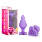 Фиолетовая анальная пробка Naughty Candy Heart Do Me Now - 8,9 см. - Blush Novelties - купить с доставкой в Набережных Челнах