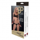 Красно-чёрные наручники на металлической цепочке - Blush Novelties - купить с доставкой в Набережных Челнах