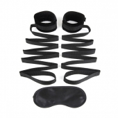Чёрные манжеты для фиксации на кровати Bondage Bed Strap - Lux Fetish - купить с доставкой в Набережных Челнах