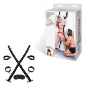 Чёрный набор для фиксации у двери - Lux Fetish - купить с доставкой в Набережных Челнах