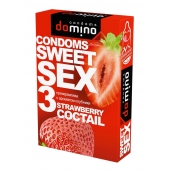 Презервативы для орального секса DOMINO Sweet Sex с ароматом клубничного коктейля  - 3 шт. - Domino - купить с доставкой в Набережных Челнах