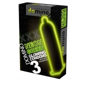 Презервативы DOMINO Neon Green со светящимся в темноте кончиком - 3 шт. - Domino - купить с доставкой в Набережных Челнах