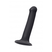 Черный фаллос на присоске Silicone Bendable Dildo M - 18 см. - Strap-on-me - купить с доставкой в Набережных Челнах