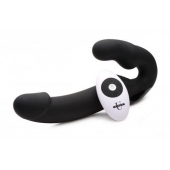 Черный безремневой страпон Urge Silicone Strap On с пультом ДУ - 24 см. - XR Brands - купить с доставкой в Набережных Челнах