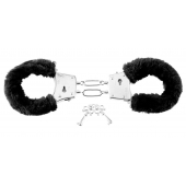 Меховые чёрные наручники Beginner s Furry Cuffs - Pipedream - купить с доставкой в Набережных Челнах