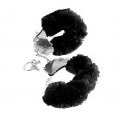 Металлические наручники Furry Love Cuffs с черным мехом - Pipedream - купить с доставкой в Набережных Челнах