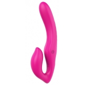 Ярко-розовый безремневой страпон REMOTE DOUBLE DIPPER - 22 см. - Dream Toys - купить с доставкой в Набережных Челнах