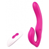 Ярко-розовый безремневой страпон REMOTE DOUBLE DIPPER - 22 см. - Dream Toys - купить с доставкой в Набережных Челнах