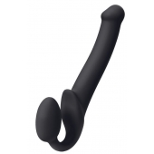 Черный безремневой страпон Silicone Bendable Strap-On M - Strap-on-me - купить с доставкой в Набережных Челнах
