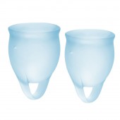 Набор голубых менструальных чаш Feel confident Menstrual Cup - Satisfyer - купить с доставкой в Набережных Челнах