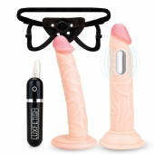 Регулируемые трусики с 2 насадками - 16 и 15 см. - Lux Fetish - купить с доставкой в Набережных Челнах