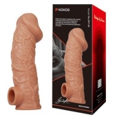 Телесная насадка на фаллос с отверстием для мошонки EXTREME SLEEVE - 17,6 см. - KOKOS - в Набережных Челнах купить с доставкой