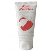 Лубрикант на водной основе с ароматом малины Love Protection Strawberry - 50 мл. - Lola Games - купить с доставкой в Набережных Челнах