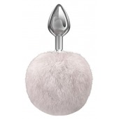 Серебристая анальная пробка с белым пушистым хвостиком Twinkle - Lola Games - купить с доставкой в Набережных Челнах