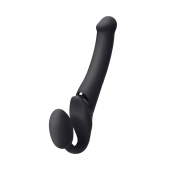 Черный безремневой вибрострапон Silicone Bendable Strap-On M - Strap-on-me - купить с доставкой в Набережных Челнах