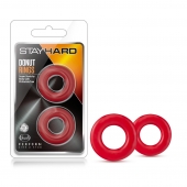 Набор из 2 красных эрекционных колец Stay Hard Donut Rings - Blush Novelties - в Набережных Челнах купить с доставкой