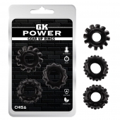 Набор из 3 черных эрекционных колец Gear Up Rings - Chisa - в Набережных Челнах купить с доставкой