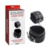 Черные оковы на ноги Obey Me Leather Ankle Cuffs - Chisa - купить с доставкой в Набережных Челнах
