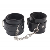 Черные оковы на ноги Obey Me Leather Ankle Cuffs - Chisa - купить с доставкой в Набережных Челнах