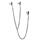 Черные зажимы на соски и клитор на цепочке DELUXE NIPPLE   CLIT CLAMPS - Dream Toys - купить с доставкой в Набережных Челнах
