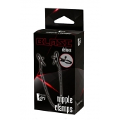 Черные зажимы на соски на цепочке BLAZE DELUXE NIPPLE CLAMPS - Dream Toys - купить с доставкой в Набережных Челнах
