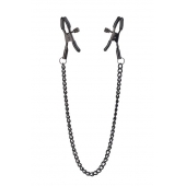 Черные зажимы на соски на цепочке BLAZE DELUXE NIPPLE CLAMPS - Dream Toys - купить с доставкой в Набережных Челнах