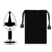 Серебристая анальная пробка с прозрачным стразом - 7,2 см. - Anal Jewelry Plug - купить с доставкой в Набережных Челнах