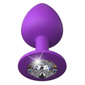 Фиолетовая анальная пробка со стразом Her Little Gem Large Plug - 9,5 см. - Pipedream - купить с доставкой в Набережных Челнах