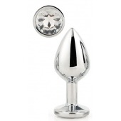 Серебристая анальная втулка с прозрачным кристаллом - 7,1 см. - Dream Toys - купить с доставкой в Набережных Челнах