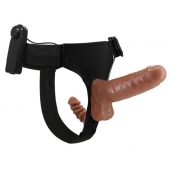Страпон с вагинальной пробкой и вибрацией Ultra Passionate Harness - 16 см. - Baile - купить с доставкой в Набережных Челнах