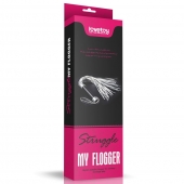 Серебристая плетка Struggle My Flogger с черной ручкой - 45 см. - Lovetoy - купить с доставкой в Набережных Челнах