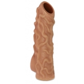 Телесная насадка с венками и открытой головкой Nude Sleeve M - 12 см. - KOKOS - в Набережных Челнах купить с доставкой