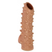 Телесная насадка с шипами и открытой головкой Nude Sleeve L - 14 см. - KOKOS - в Набережных Челнах купить с доставкой